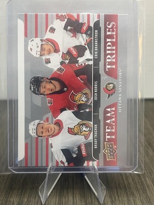 2020-21 Upper Deck #TT-O1 Brady Tkachuk Norris Brannstrom Team Triples