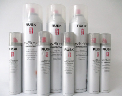 Rusk W8Less Strong Hold Hairspray (NOT FULL, DENTED, READ) Pack of 8