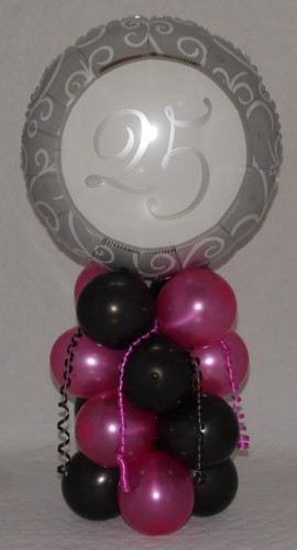 25TH SILVER WEDDING ANNIVERSARY - FOIL BALLOON DISPLAY - TABLE CENTREPIECE - Picture 4 of 6