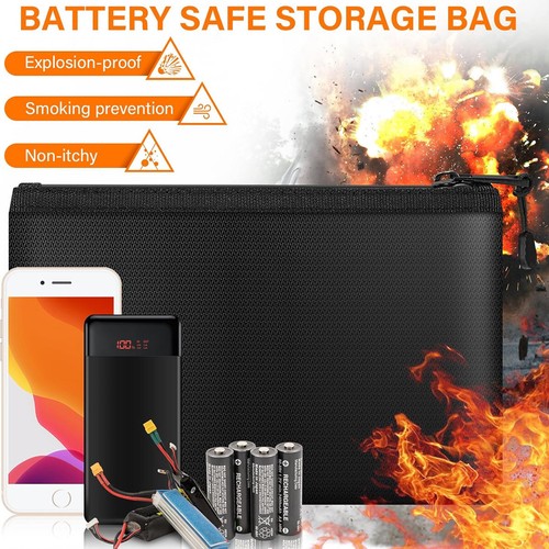 2000℉ Fire Proof Money Bag Fireproof Waterproof Document Pouch for Valuable Cash - Picture 2 of 14