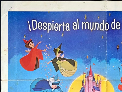 Sleeping Beauty ORIGINAL Spanish One Sheet Movie Poster Disney Rerelease - Foto 2 di 9
