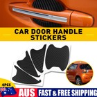 4 Pcs 3D Carbon Fiber Car Handle Door Film Protector Anti Scratch Sticker Access
