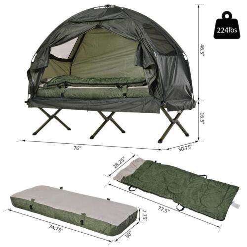 Tienda de campaña para cuna de camping Outsunny con cómodo colchón de aire cálido + acogedor saco de dormir - Imagen 3 de 6
