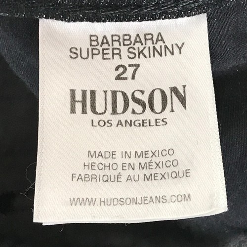 Hudson Barbara Super Skinny Track Stripe Jeans Women's Size 27 Dark Raven Casual - Picture 11 of 13