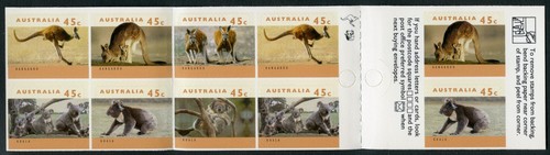 AUSTRALIA 1994 Wildlife Booklet 1 Kangaroo 1 Koala reprint 10 x 45c SG SB85a MNH - Picture 3 of 3
