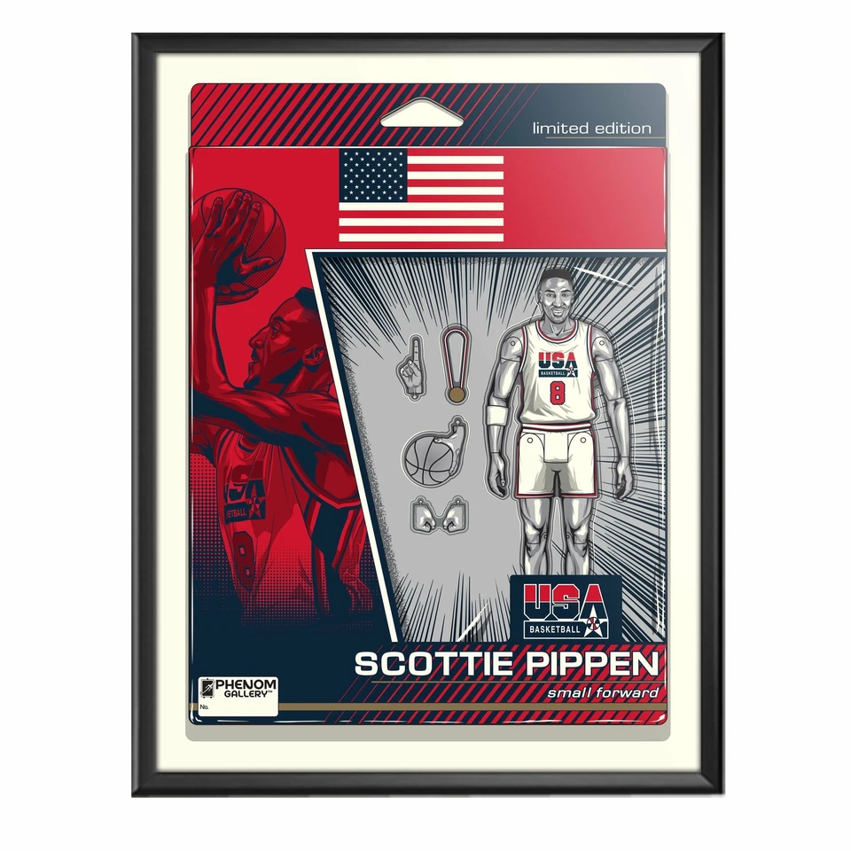 Figura de acción Scottie Pippen baloncesto EE. UU. 18" X 24" edición limitada serigrafía Foto 4 de 4