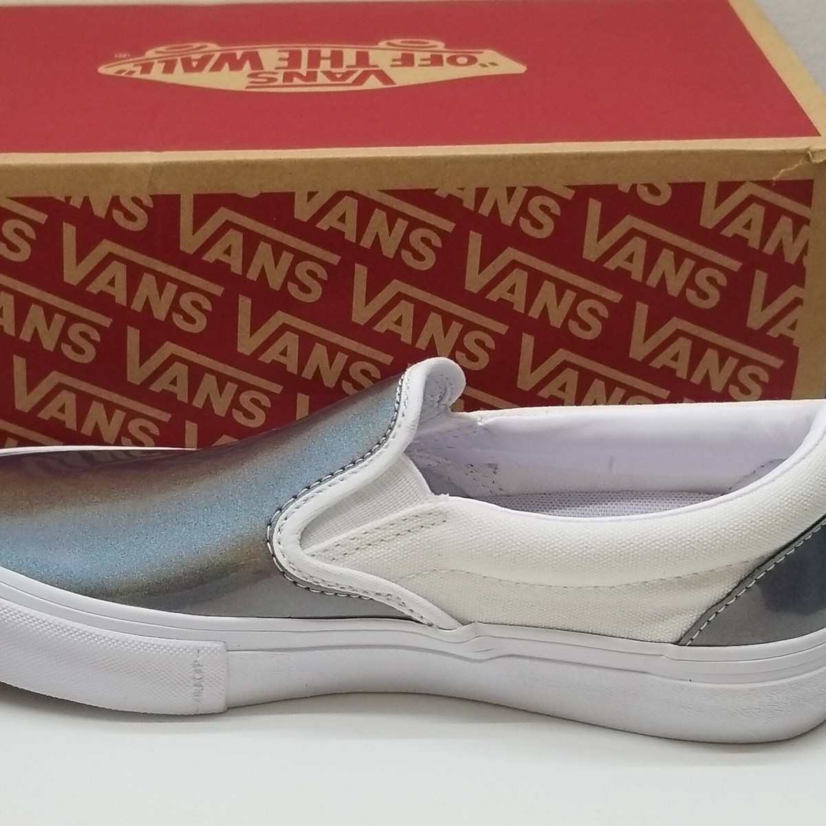 Vans Slip Ons Pro Classic style White Iridescent Vans Slip Ons Pro Classic style White | Mercari main image 3