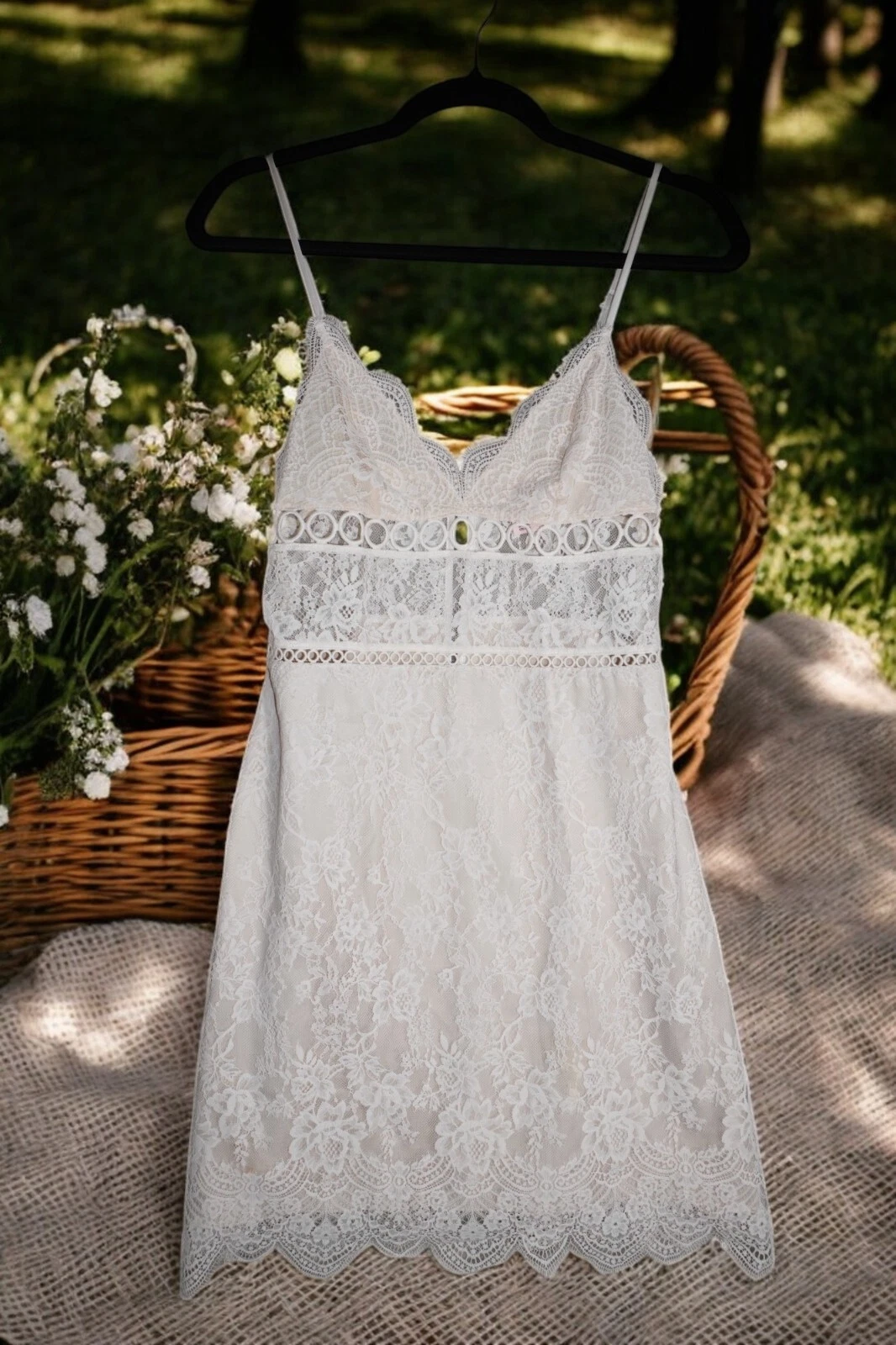 UNDERCOVER Abito slip Victoria’s Secret Sugar bambino pizzo Cottagecore Y2K lingerie da sposa S