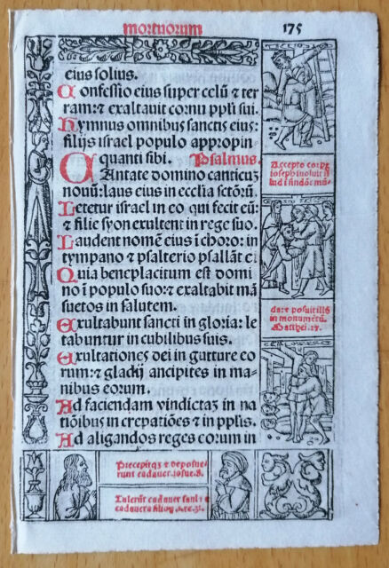 Original Stundenbuch Blatt Horae Holzschnitte Venedig Giunta (175) - 1523