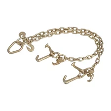 G70 V-Chain Bridle w/RTJ Cluster Hooks and Grab Hooks 3' Legs Tow Chain 4700 WLL