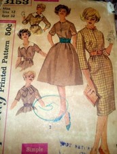 LOVELY VTG 1960s DRESS Sewing Pattern 12/32 FF