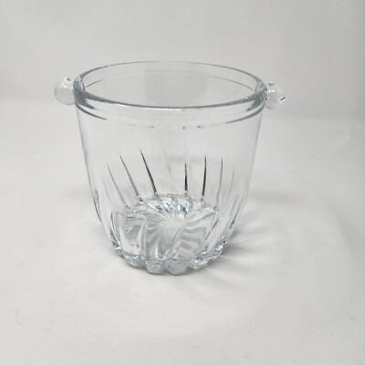 Vintage Mini 5  Cut Crystal Ice Bucket swirl pattern design party bar man cave