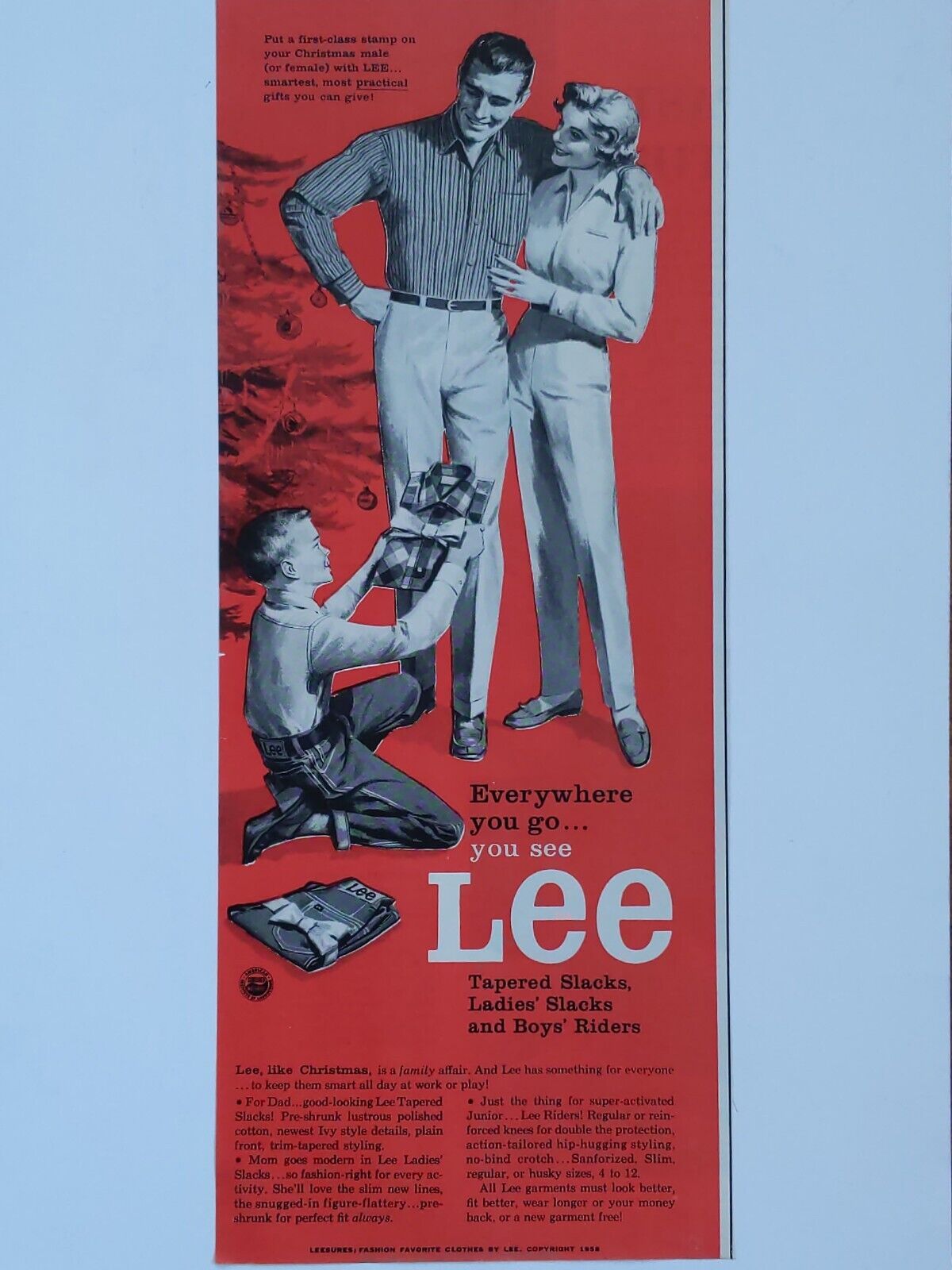 vintage Lee jeans print ad. Tapered slacks ladies slacks and