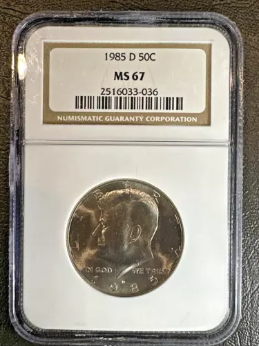 1985 D KENNEDY Half Dollar * NGC MS67 * UNCIRCULATED * Brown Label *