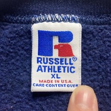 Vintage USA Russell Athletic Crew Neck Sweatshirt Size XL Navy Blue