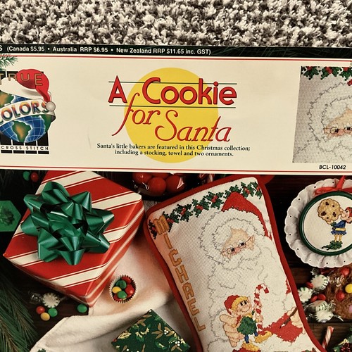 RARE!!! True Colors A Cookie for Santa Christmas Stocking Cross Stitch Pattern - Picture 2 of 4