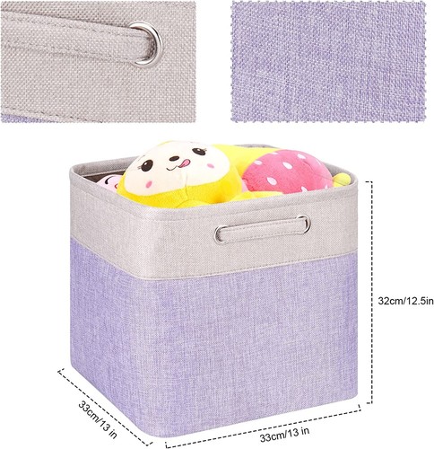 Foldable Storage Cube Basket Bin Cloth Baskets Shelves Cubby Organizers 13×13×13 - Picture 31 of 43