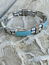 3x Power Magnetic Silver Therapy Hematite Bracelet Anklet 2 Row