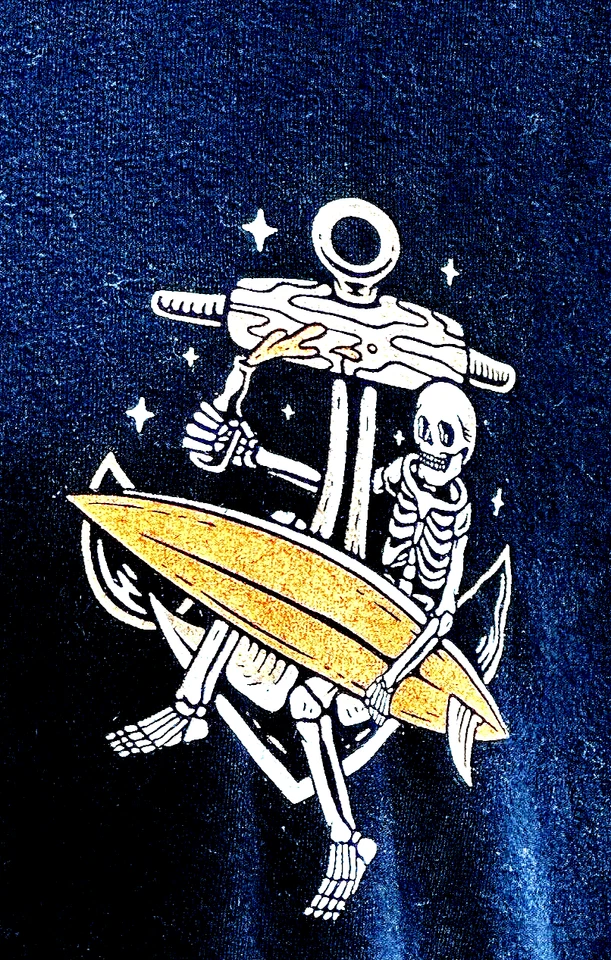 Camiseta Esqueleto Negra Aprobada por Hippie Probada en Campo Fuera de Plataforma XL Manga Corta Foto 2 de 3