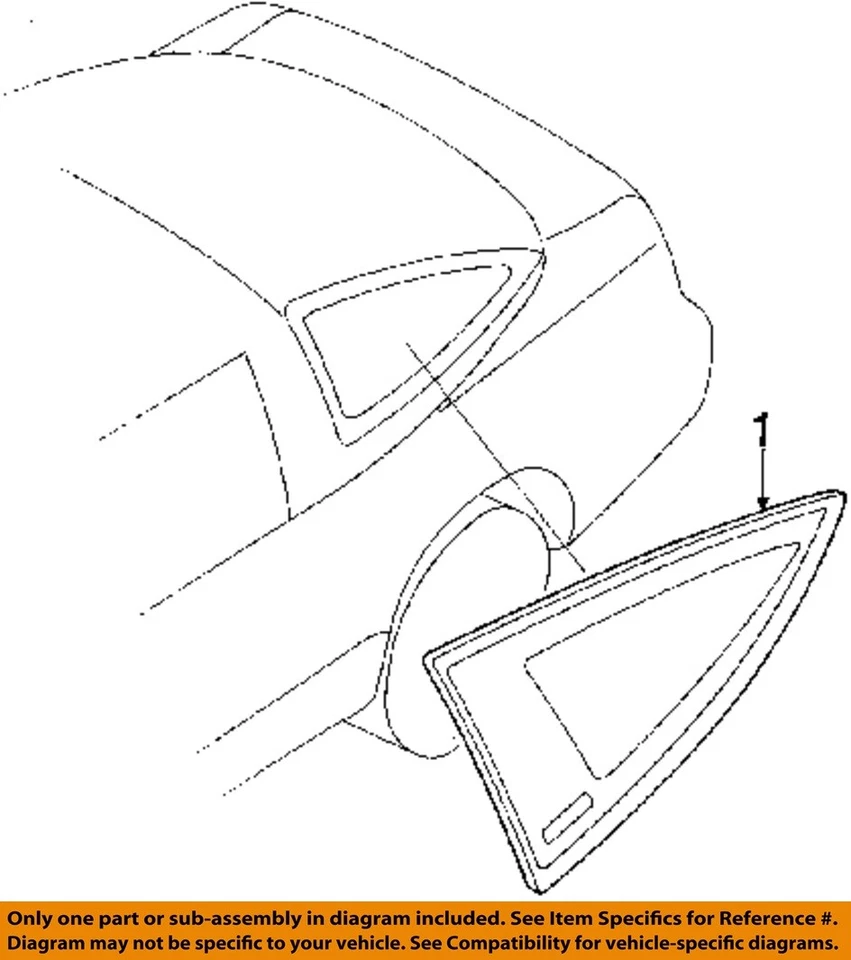 Оригинальная левая задняя четверть стекла для хэтчбека Nissan 240SX 1989 1993 годов выпуска - Изображение 3 из 4