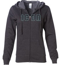 Icon Kat Stevens Womens Zip Up Hoody Charcoal