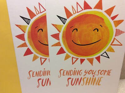 GET WELL RSVP GREETING CARDS New w/Envelopes LOT 2 ''Sending you some SUNSHINE''