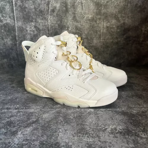 Nike Air Jordan 6 Retro 'White Gold Hoops' DH9696-100 Size 6.5/Mens 5