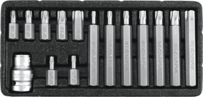 BITSATZ BITSORTIMENT TORX SECURITY T20-T55 15-teilig METALLKASTEN YATO YT-0417