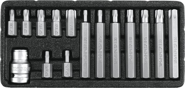 Bitsatz Bitsortiment Torx Security T20-T55 15-Teilig Metallkasten Yato YT-0417-image