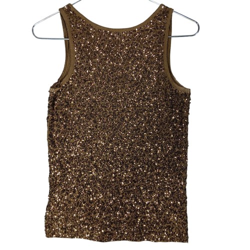 J. Crew Pailletten Tanktop Größe Small braun und bronzefarben Baumwolle, Modal, Leinen - Bild 4 von 8