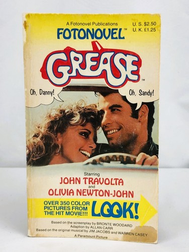 GREASE Fotonovel Movie Tie-In 1978 John Travolta Olivia Newton-John Paperback