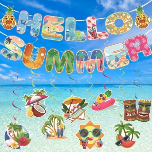 Celebrate Hawaiian Beach Party Banner For Home Living Room - Picture 9 of 12