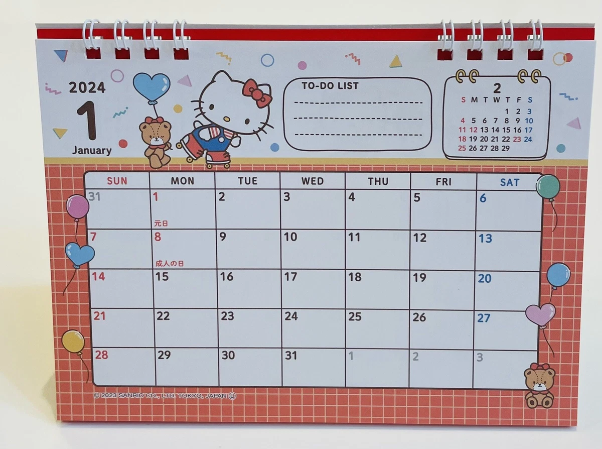 Hello Kitty desk calendar 2024,from January to December,Japanese