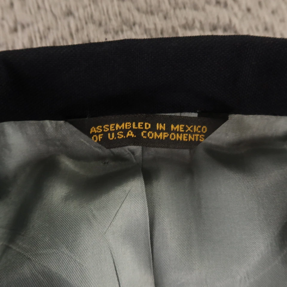 Chaqueta de Colección Hopsack M Azul Poliéster Lana Blazer Abrigo Deportivo Botones con Cresta 40R Foto 3 de 4