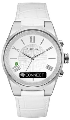 Guess woman watch-connect c0002mc1 white leather | eBay