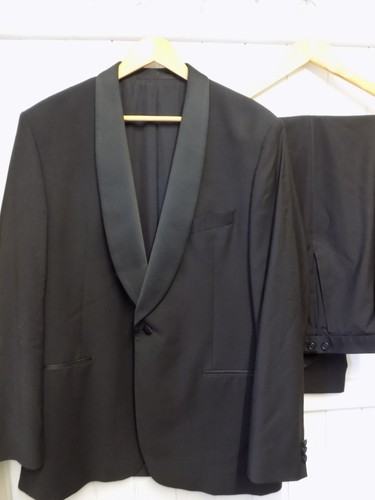 mens MARKS & SPENCER BLACK WOOLMARK TUXEDO SIZE 44"L CHEST 38" WAIST 31" LEG - 第 4/11 張圖片