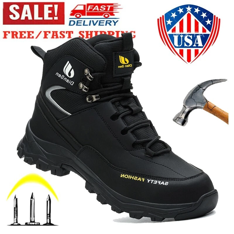 Anti Shock Mens Safety Shoes Indestructible Steel Toe Work Boots Comfortable US