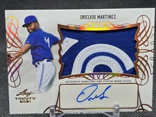 Leaf Trinity 2021 Orelvis Martinez Patch Auto Jersey Letter Blue Jays 🔥 
