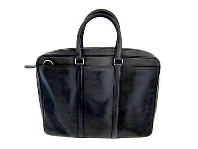 Coach black soft leather brief case attache with shoulder strap 
