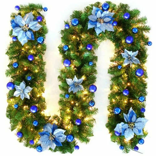20 Stelle Di Natale Artificiali Con Brillantini - Diametro 8 Cm - Blu Lago - Per Albero, Ghirlande E Centrotavola