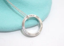 Tiffany & Co. Sterling Silver 1837 Circle Pendant Necklace 16"