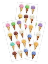Stickers Crafts PH Slim Ice Cream Cones Bright Colors Pink Green Purple Repeats