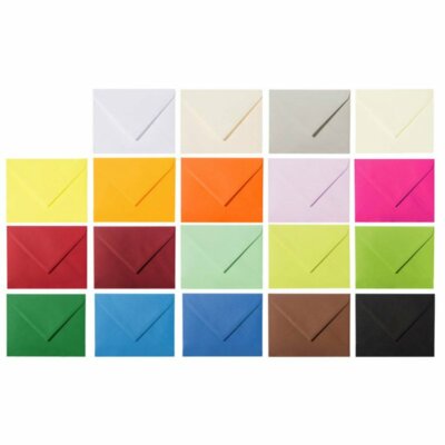  25 Mini Umschläge (52 x 71 mm) feuchtklebend mit Dreieckslasche 120 g/qm