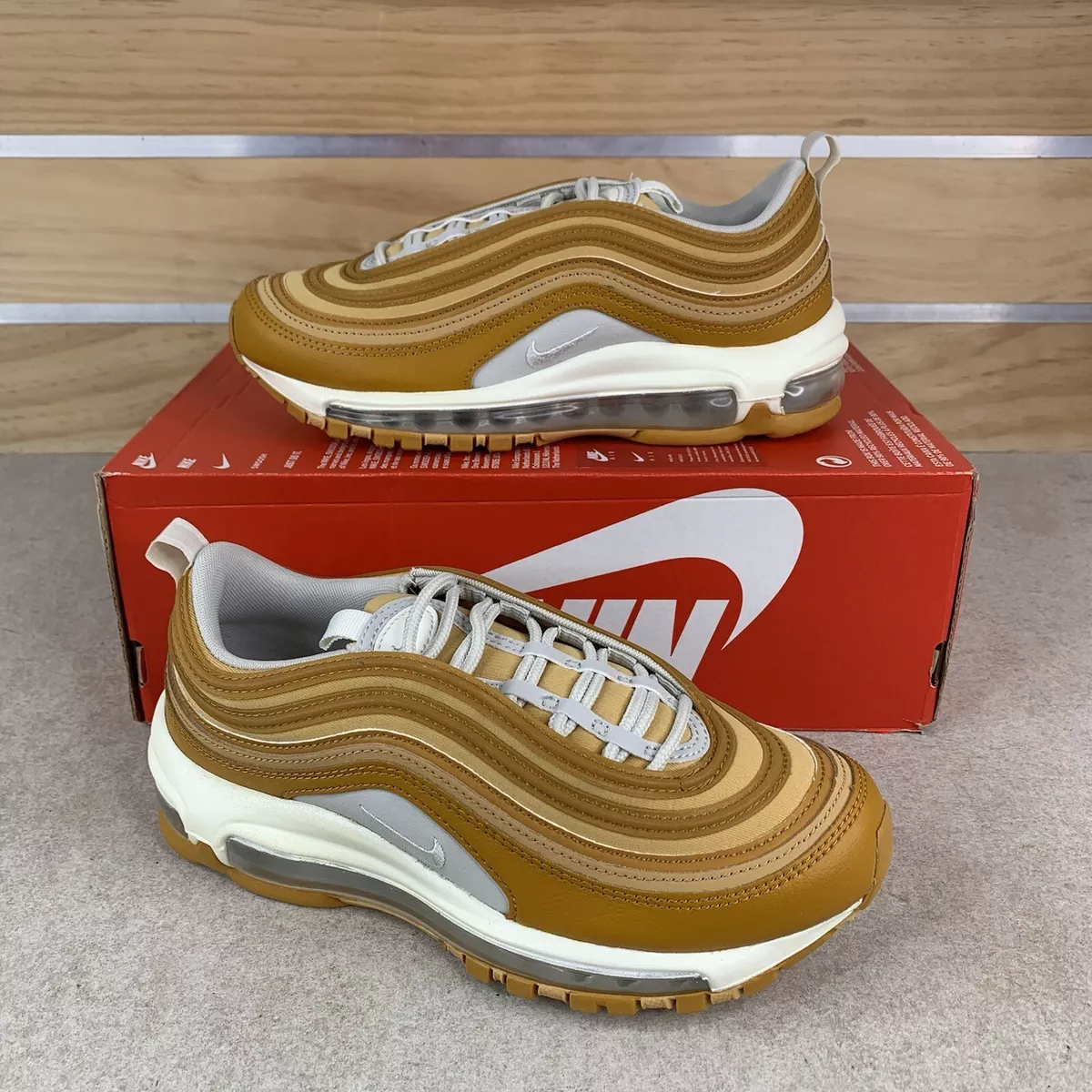 Nike Air Max 97 Wheat Chutney Sail Light Bone Gum Women Size 6 Casual CT1904 700
