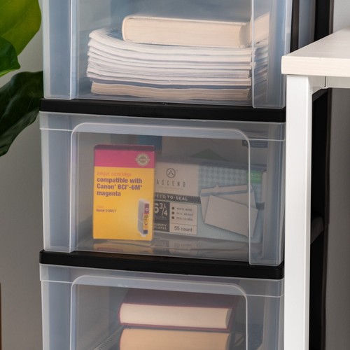 4-Drawer Narrow Plastic Storage Cart Home Storage Organization Durable Black New - Picture 4 of 7