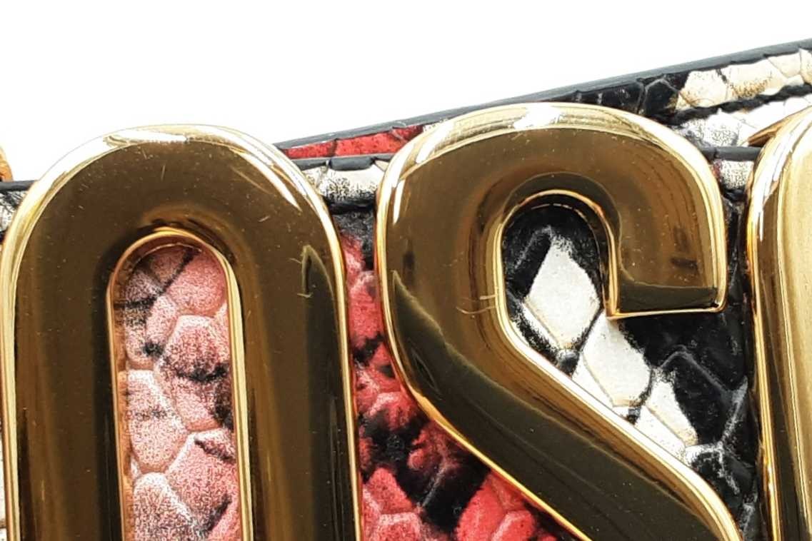 Moschino Logo Lettering Python Print Leather Belt… - image 6