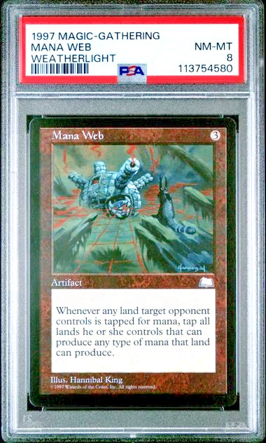 1997 Magic The Gathering MTG Weatherlight Rare # Mana Web RL Reserved List PSA 8