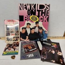 New Kids On The Block Lot stickers/ folder / pendant/ mini magazine