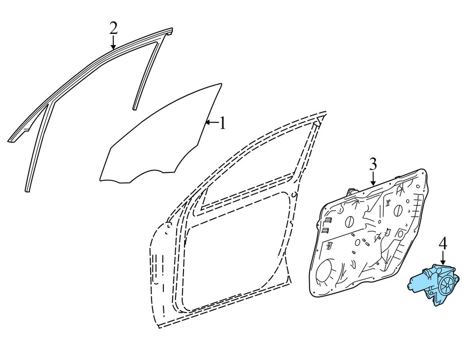 Mercedes-Benz GLE63 AMG 2016-2019 - regulador de ventana puerta derecha 1669060201 Foto 3 de 4