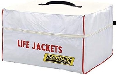 NEW Heavy-Duty 6-Capacity Life Jacket Nylon Storage Bag w/Carrying Handles White